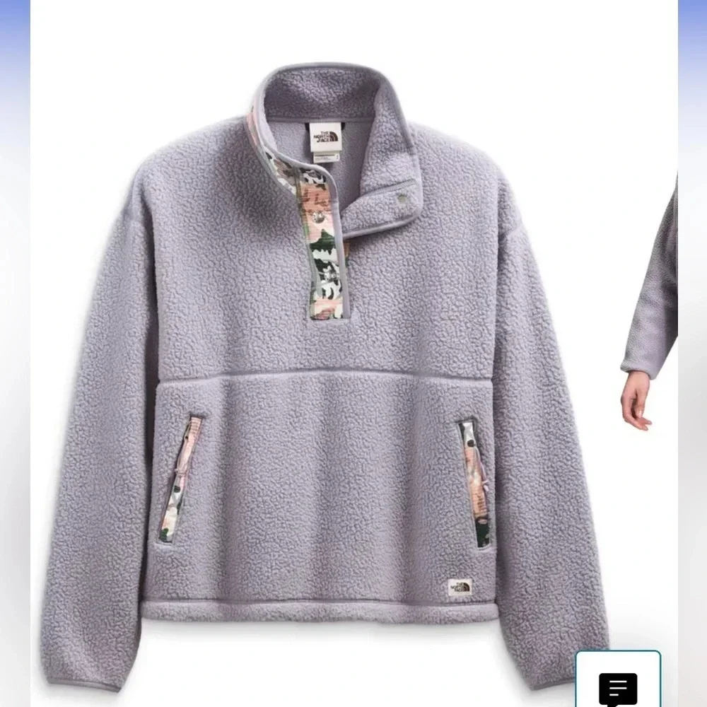 THE NORTH FACE CRAGMONT 1/4 SNAP FLEECE - WOMENS small lilac camo new with tags - Picture 4 of 15